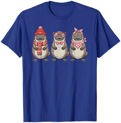 Retro Platypus Cute Valentine T-Shirt - T-Shirt | Royal