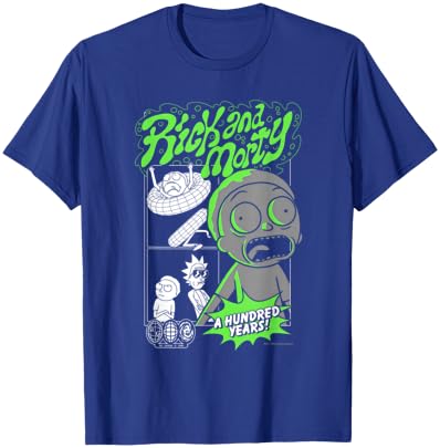 Rick and Morty A Hundred Years Storyboard Collage Cartoon T-Shirt - T-Shirt | Royal