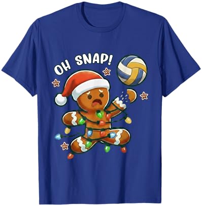 Funny Volleyball Gingerbread Christmas Holiday Player Gift T-Shirt - T-Shirt | Royal