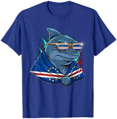Cape Verde Flag Shark Cape Verdean Roots Cabo Verde T-Shirt - T-Shirt | Royal