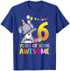 6 Years of Being Awesome Dabbing Elephant Birthday 6th T-Shirt - T-Shirt | Royal