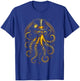 Steampunk Octopus - Retro Funky Gear Art T-Shirt - T-Shirt | Royal