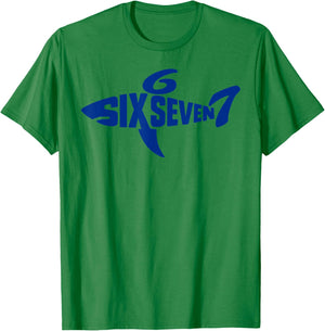 67 Six Seven 6 7 Boys Girls Kids Teens Fish Shark Ocean T-Shirt - T-Shirt | Irish Green