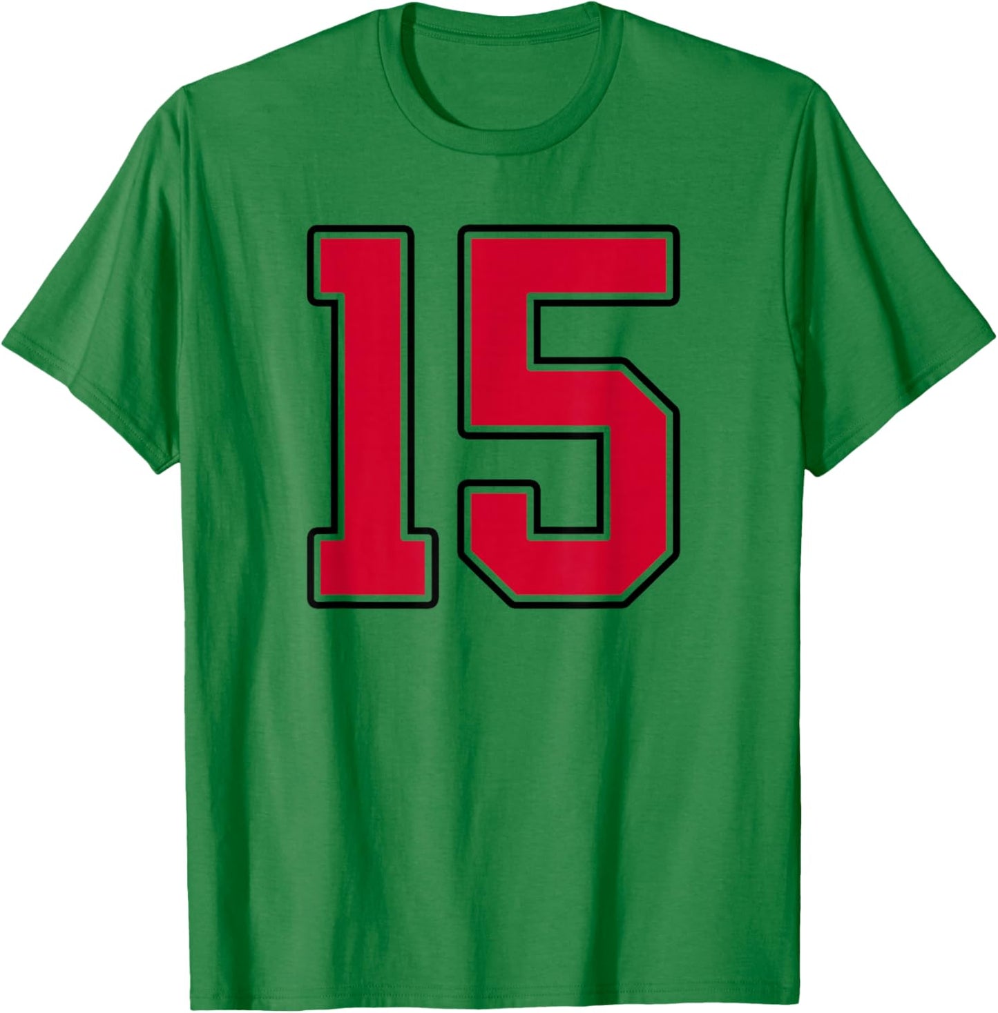 Red and Black Number 15 Jersey Player Uniform #15 T-Shirt - T-Shirt | Irish Green
