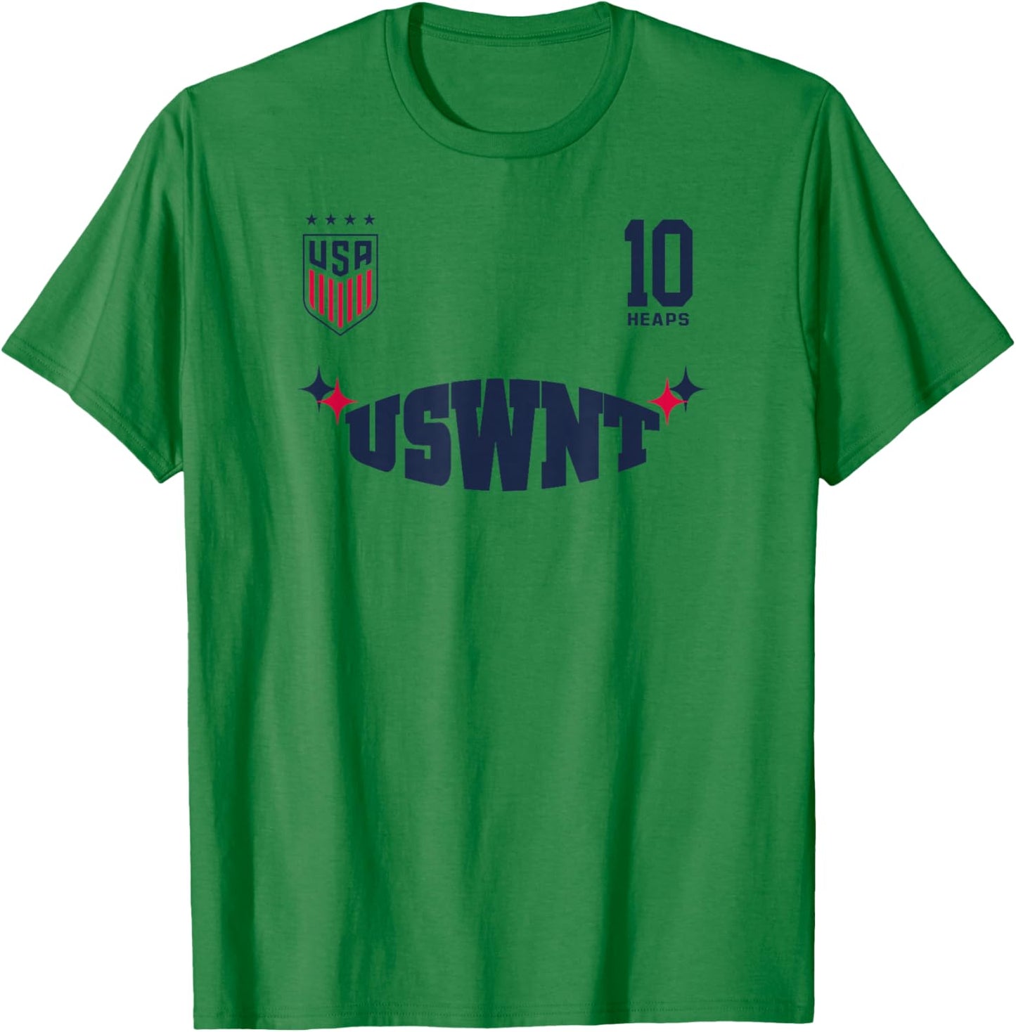 Lindsey Heaps 10 White USWNT Officially Licensed T-Shirt - T-Shirt | Irish Green