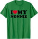I Love My Nonnie Heart Grandma Family T-Shirt - T-Shirt | Irish Green