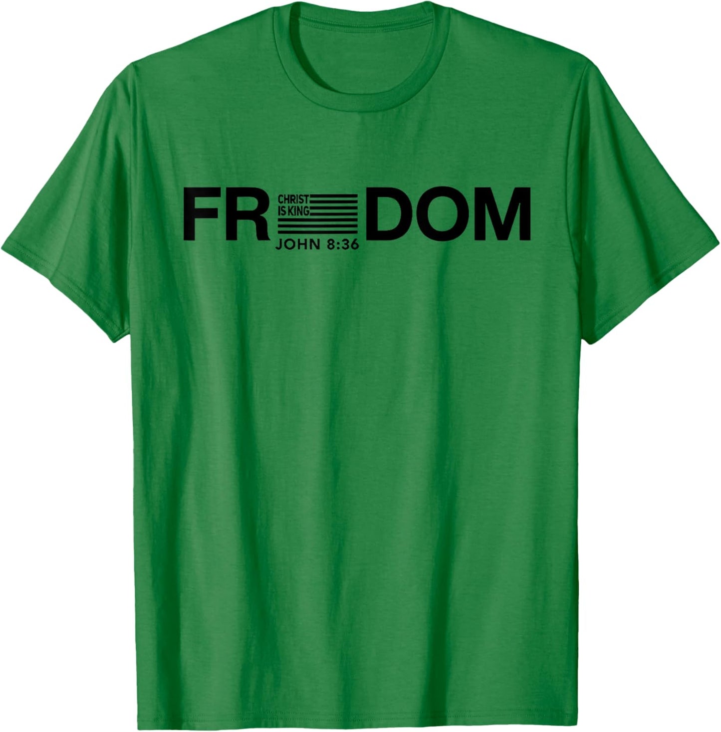 Freedom American Flag Christ is King T-Shirt - T-Shirt | Irish Green