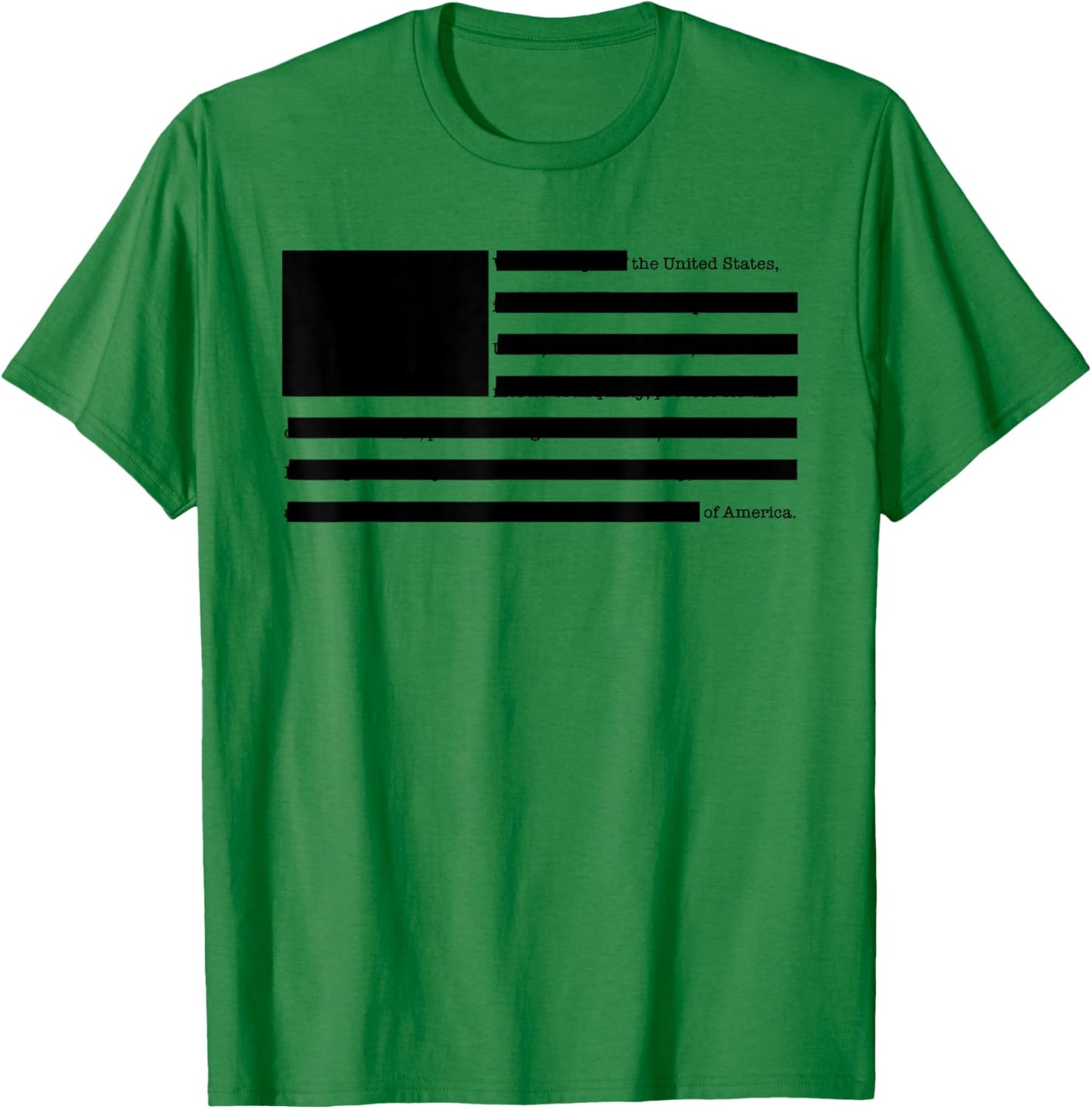 Redacted American Flag Censored USA Satire T-Shirt - T-Shirt | Irish Green