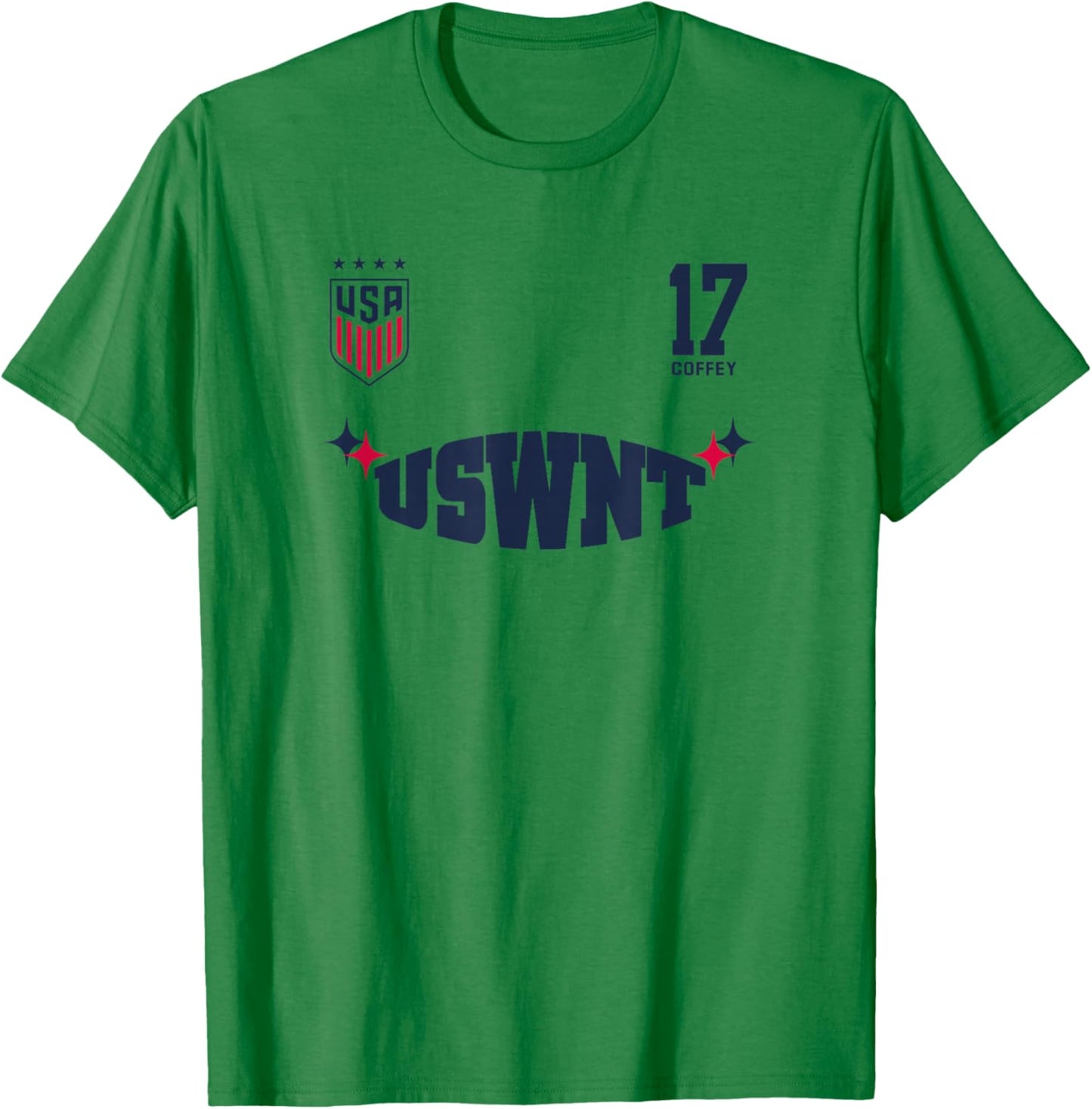 Sam Coffey 17 White USWNT Officially Licensed T-Shirt - T-Shirt | Irish Green
