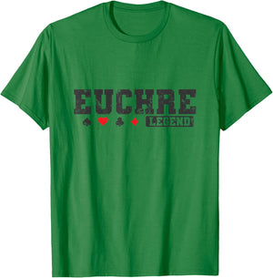 Euchre Legend Card Game Playing Cards T-Shirt - T-Shirt | Irish Green