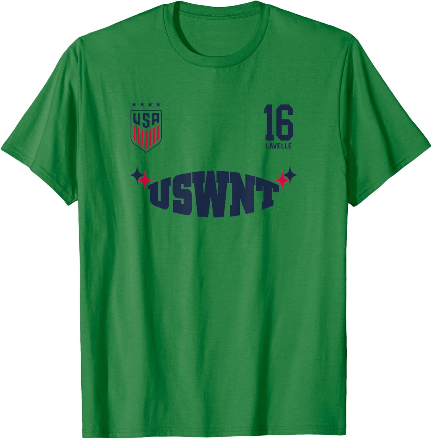 Rose Lavelle 16 White USWNT Officially Licensed T-Shirt - T-Shirt | Irish Green