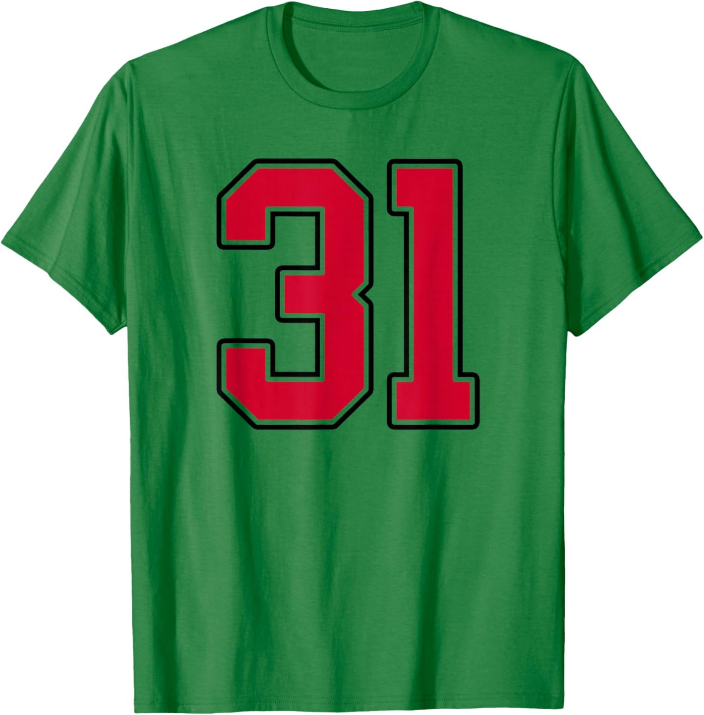 Red and Black Number 31 Jersey Player Uniform #31 T-Shirt - T-Shirt | Irish Green