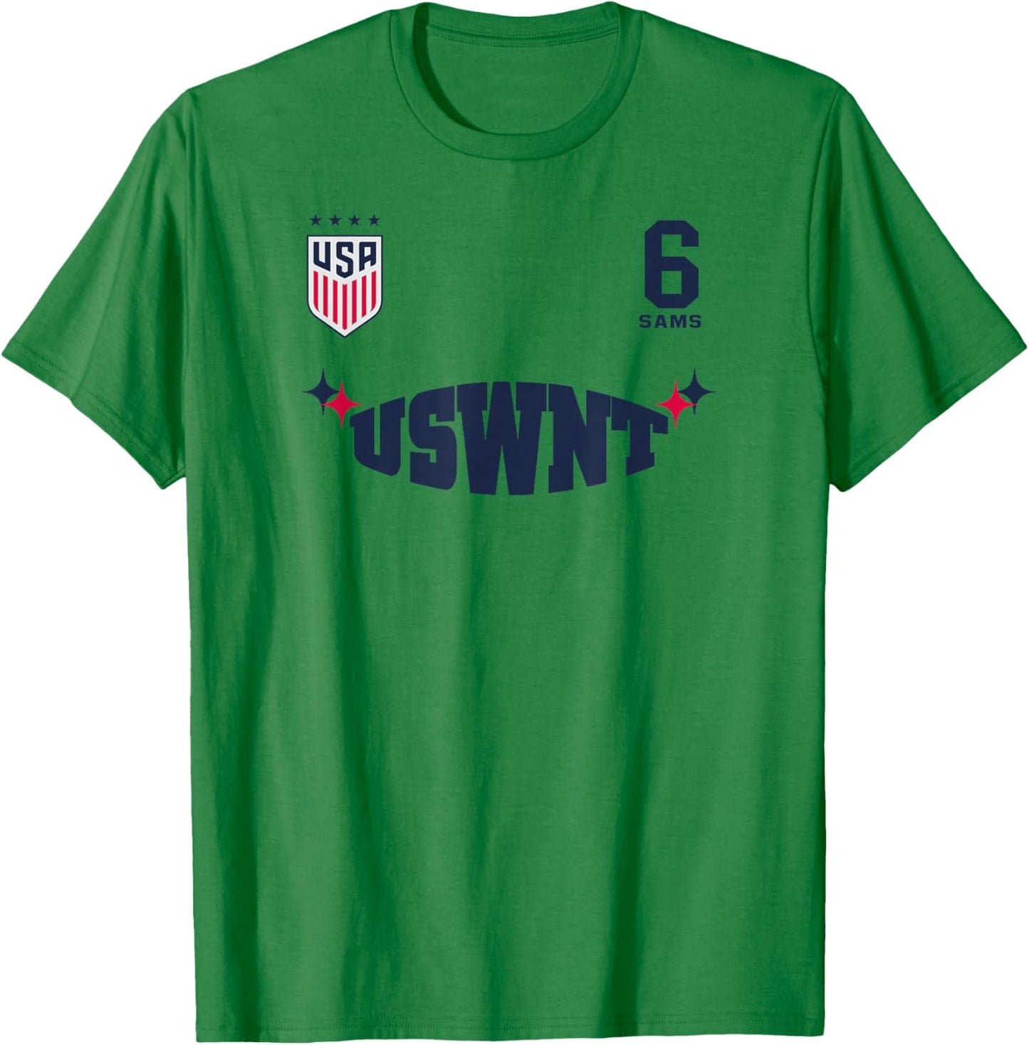 Emily SAMS 6 White USWNT Officially Licensed T-Shirt - T-Shirt | Irish Green