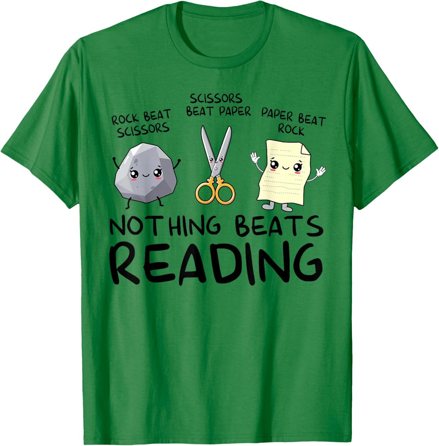 Nothing Beats Reading Teacher Kids Reading Funny Book Lover T-Shirt - T-Shirt | Irish Green