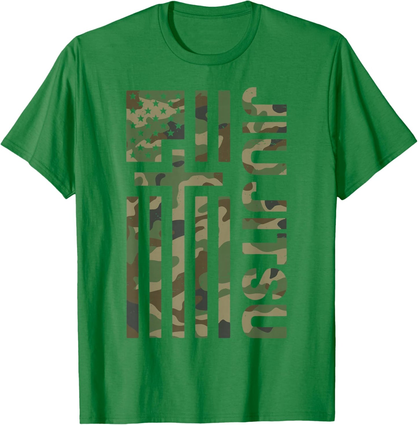 Camo Jiu Jitsu American Flag Christian Cross Jesus Teen Boys T-Shirt - T-Shirt | Irish Green