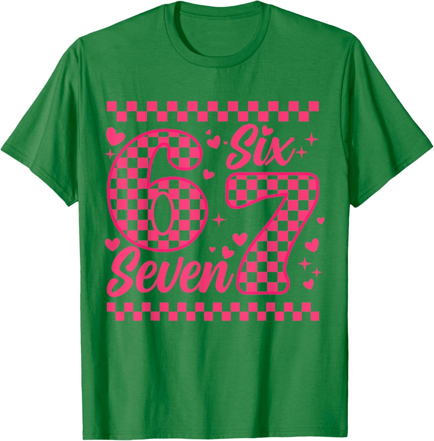 Funny Six Seven 6 7 Meme Women Kids Valentine Girl T-Shirt - T-Shirt | Irish Green