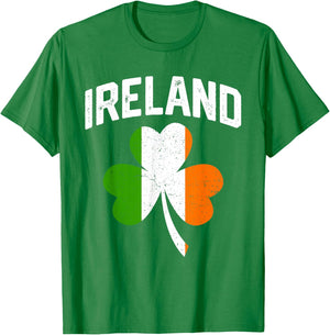 Vintage St Patrick's Day Ireland Irish Flag T-Shirt - T-Shirt | Irish Green