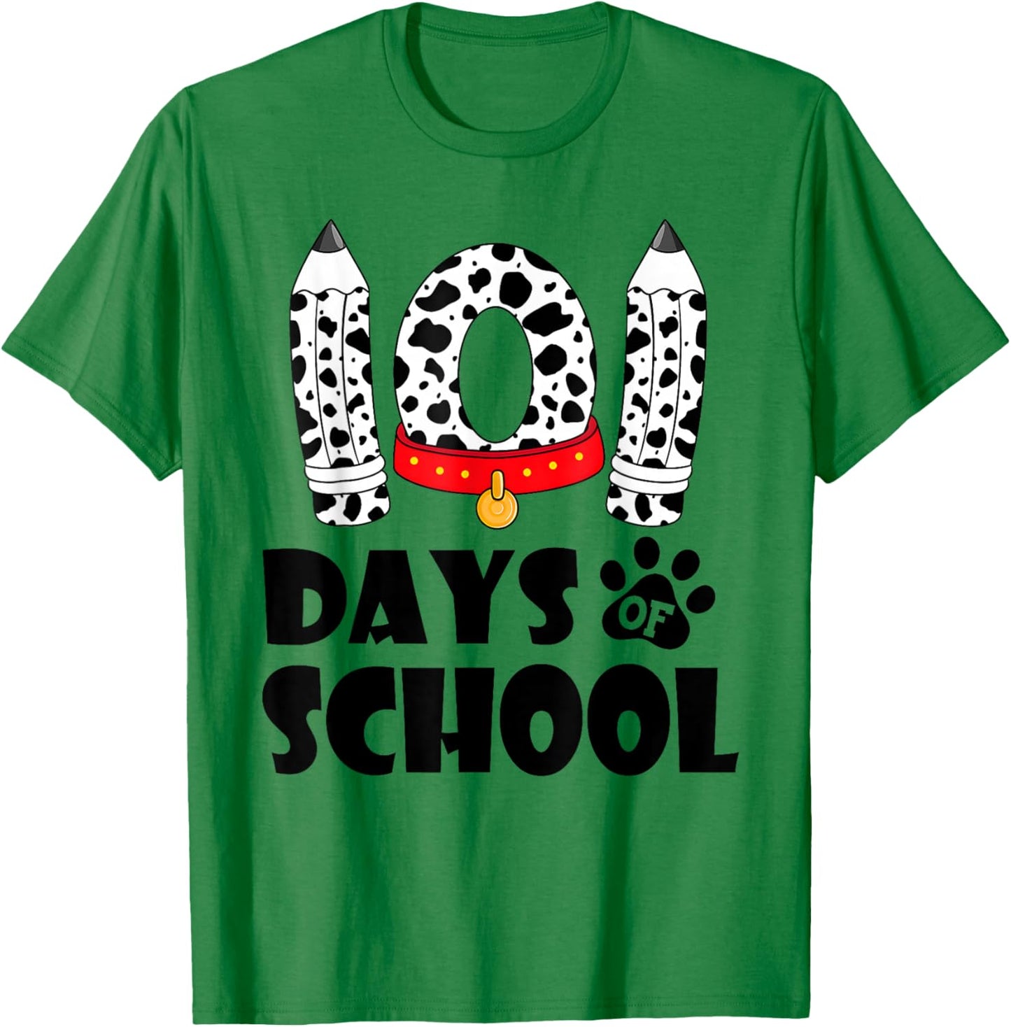 Happy 101 Days School Cute Dog 100 Days Smarter Student Kids T-Shirt - T-Shirt | Irish Green