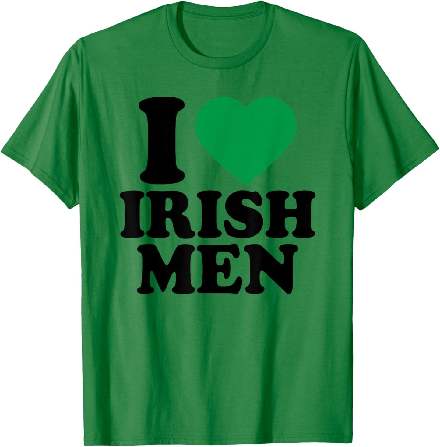 I Love Irish Men Shirt Green Heart Shamrock St Patricks Day T-Shirt - T-Shirt | Irish Green