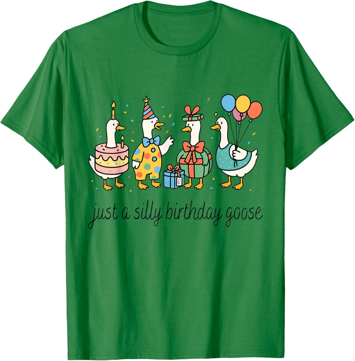 Silly Goose It's My Birthday Birthday Cake Silly Goose Girls T-Shirt - T-Shirt | Irish Green