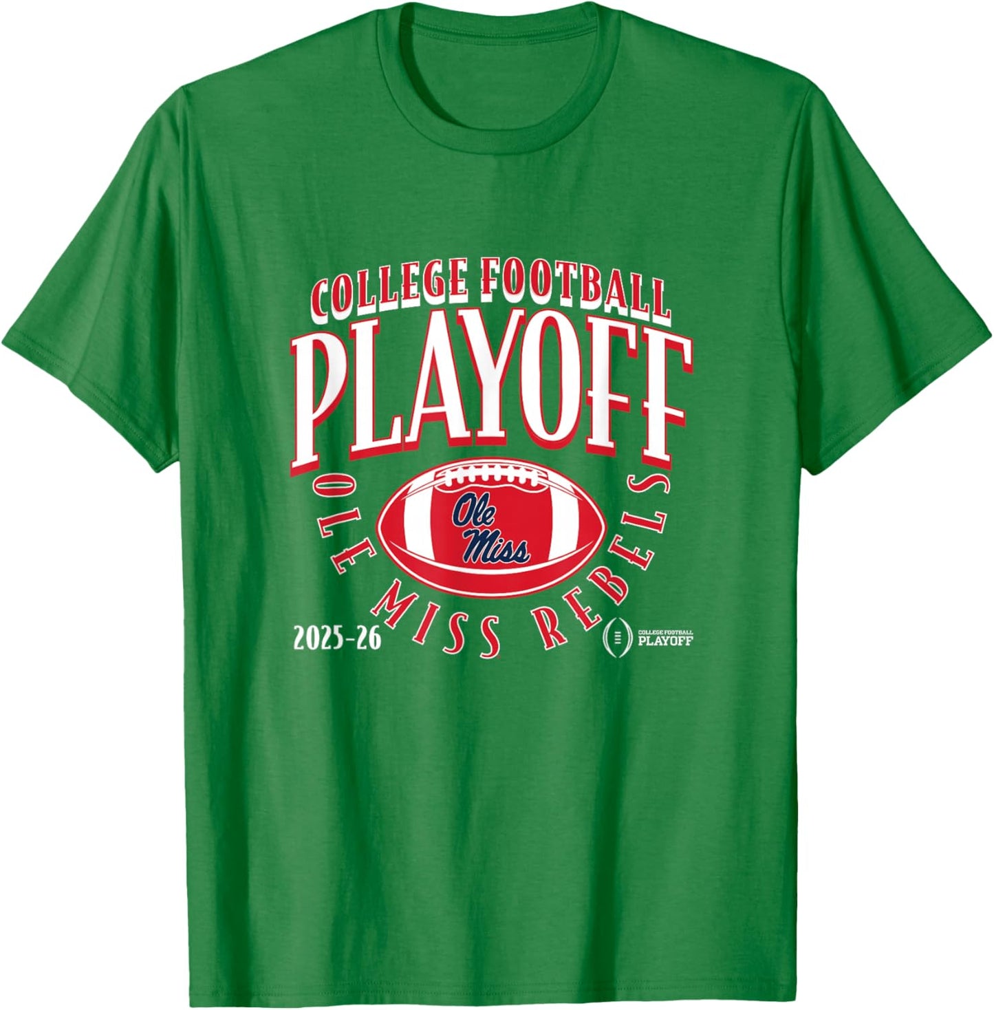 Ole Miss Rebels College Football Playoff Football Curve 2025 T-Shirt - T-Shirt | Irish Green