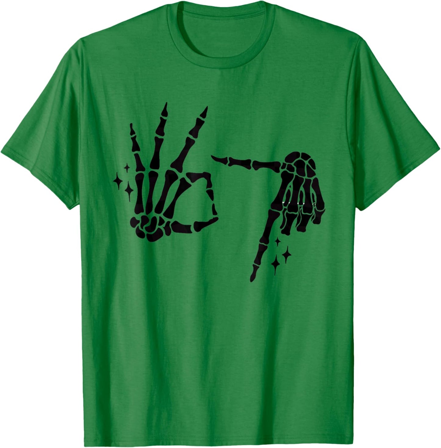 Funny 67 Meme Skeleton Hand 6 7 Halloween Six Seven Teens T-Shirt - T-Shirt | Irish Green