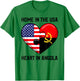 Home in The USA Heart in Angola Flag Love T-Shirt - T-Shirt | Irish Green
