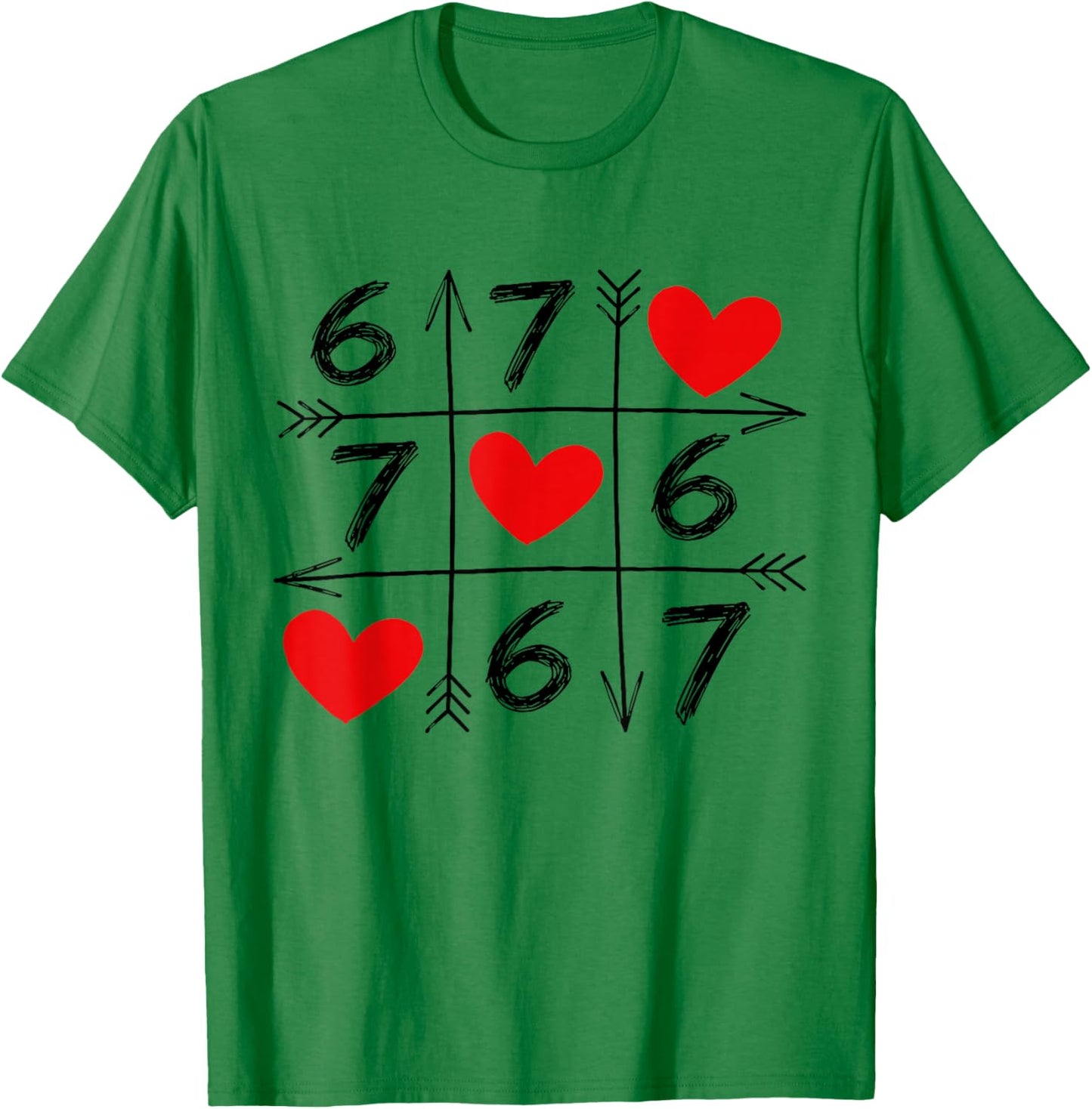 Valentine’s Day 67 Six Seven Meme Love 6 7 Heart Couple T-Shirt - T-Shirt | Irish Green