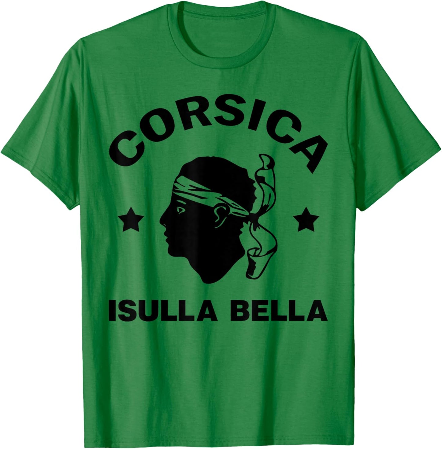Corsica Island France Isula Bella with Pirate Head Corsica T-Shirt - T-Shirt | Irish Green