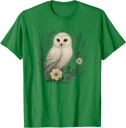Cute Owl Cottagecore Forestcore Graphic T-Shirt - T-Shirt | Irish Green
