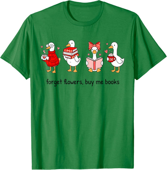 Goose Book Lover, Goose Valentine Bookish T-Shirt - T-Shirt | Irish Green