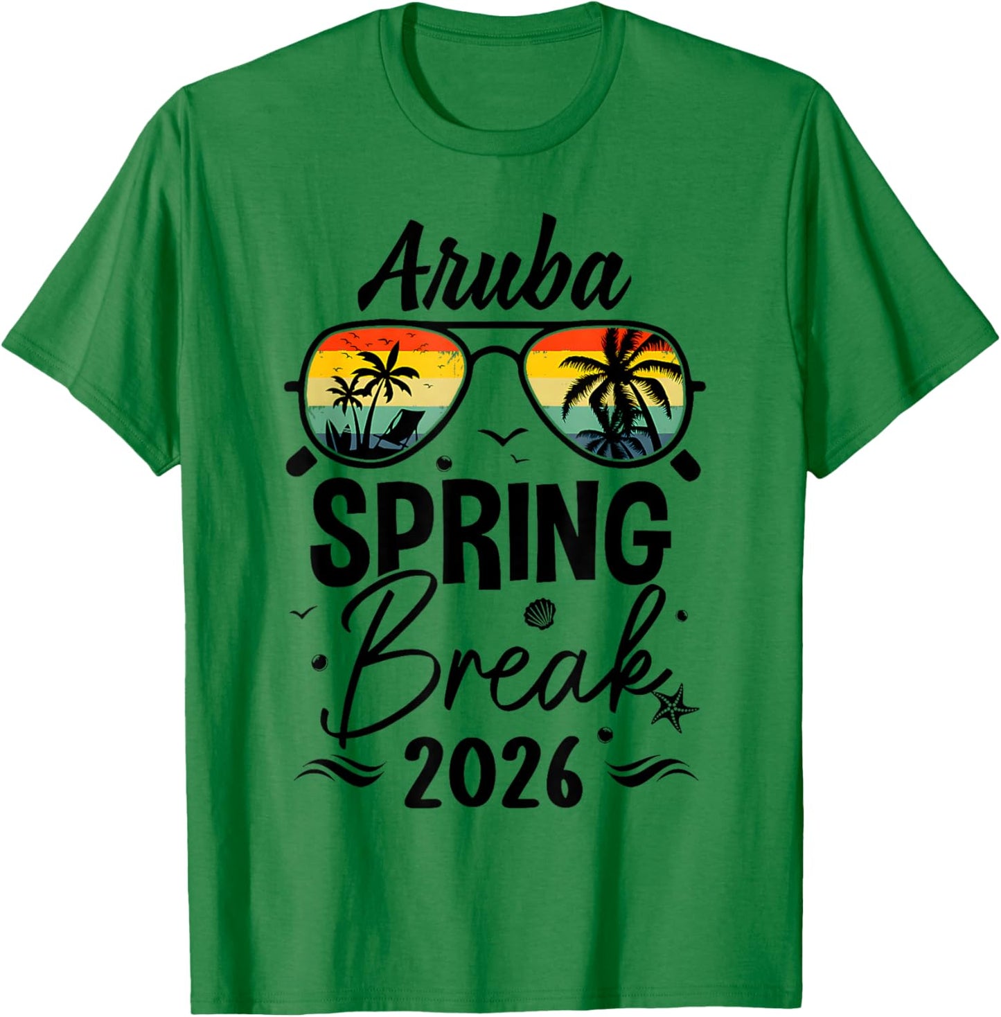 Aruba Spring Break 2026 Sunglasses Tropical Beach T-Shirt - T-Shirt | Irish Green