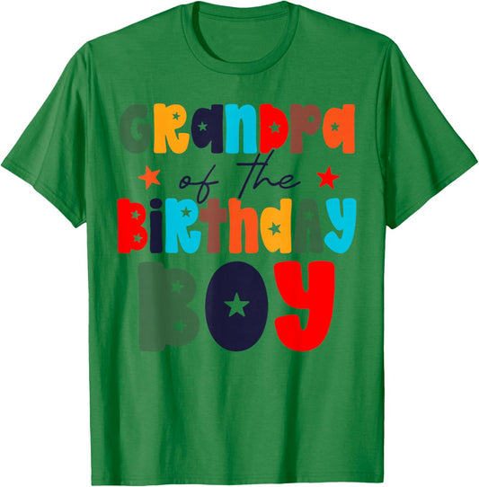 Grandpa of The Birthday Boy Matching Family Birthday Party T-Shirt - T-Shirt | Irish Green
