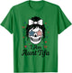 I Am Aunt Tifa Cute Coquette Skull with Bow and American T-Shirt - T-Shirt | Irish Green