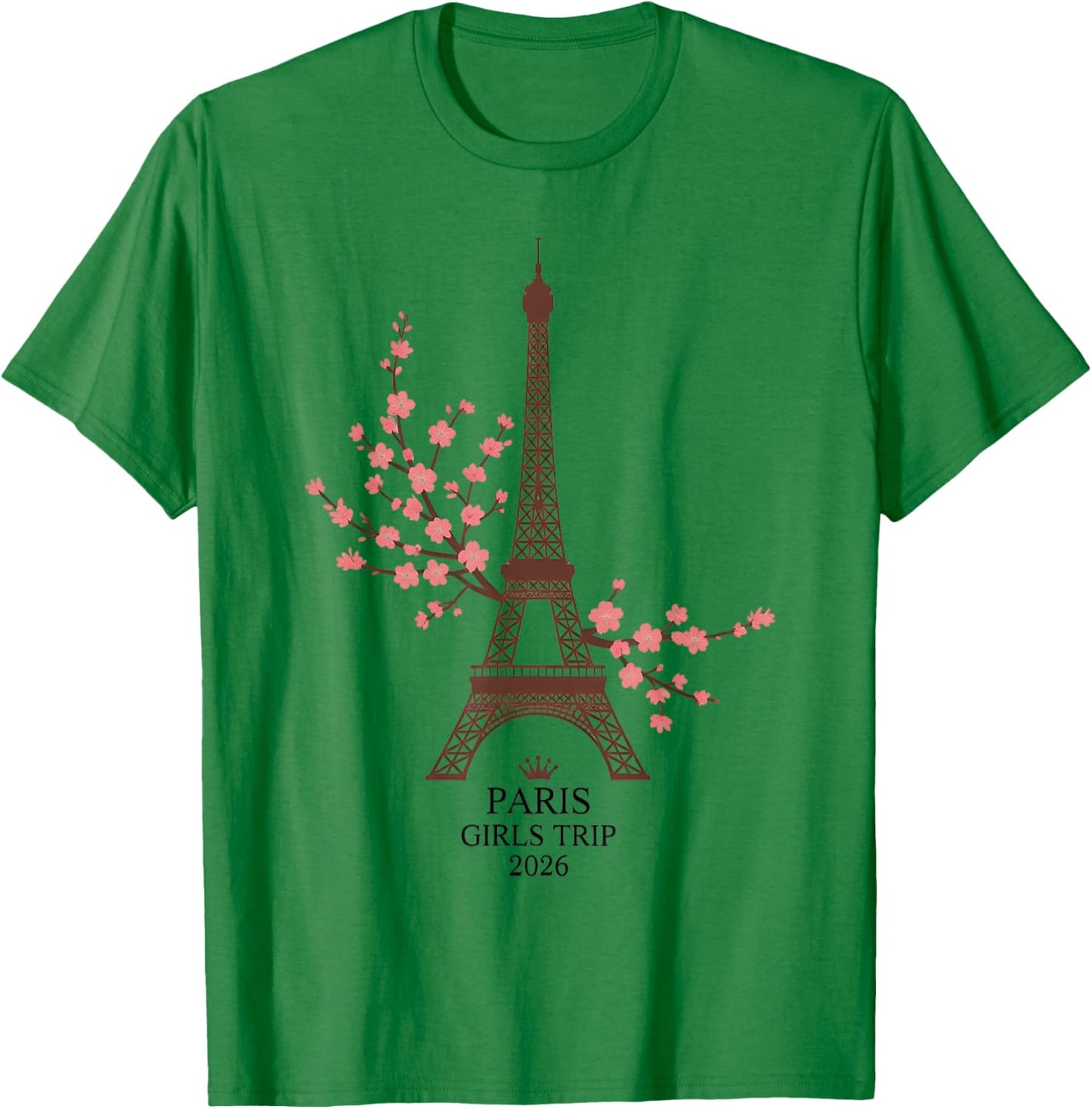 Vintage Paris Girls Trip 2026 Flight Fabulous Vacay Matching T-Shirt - T-Shirt | Irish Green
