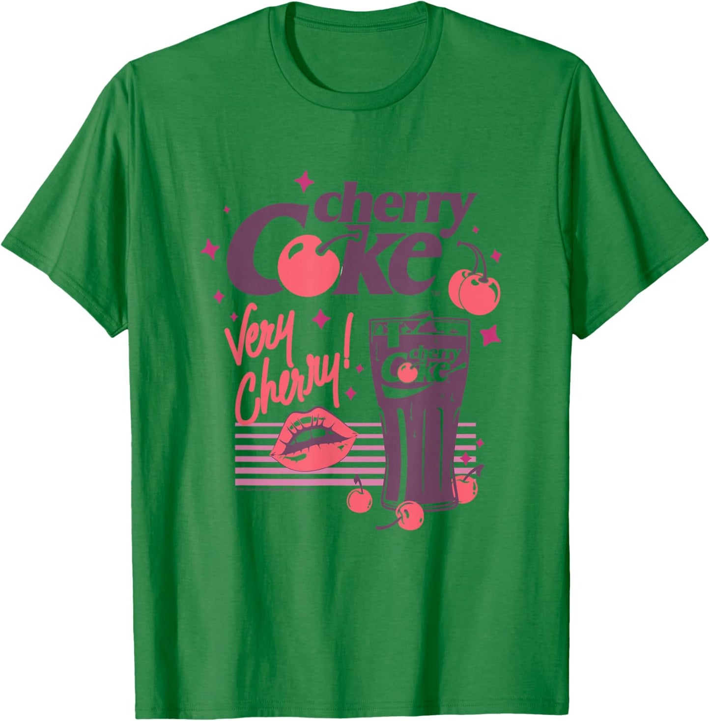 Coca-Cola Cherry Coke Lips Very Cherry Vintage T-Shirt - T-Shirt | Irish Green