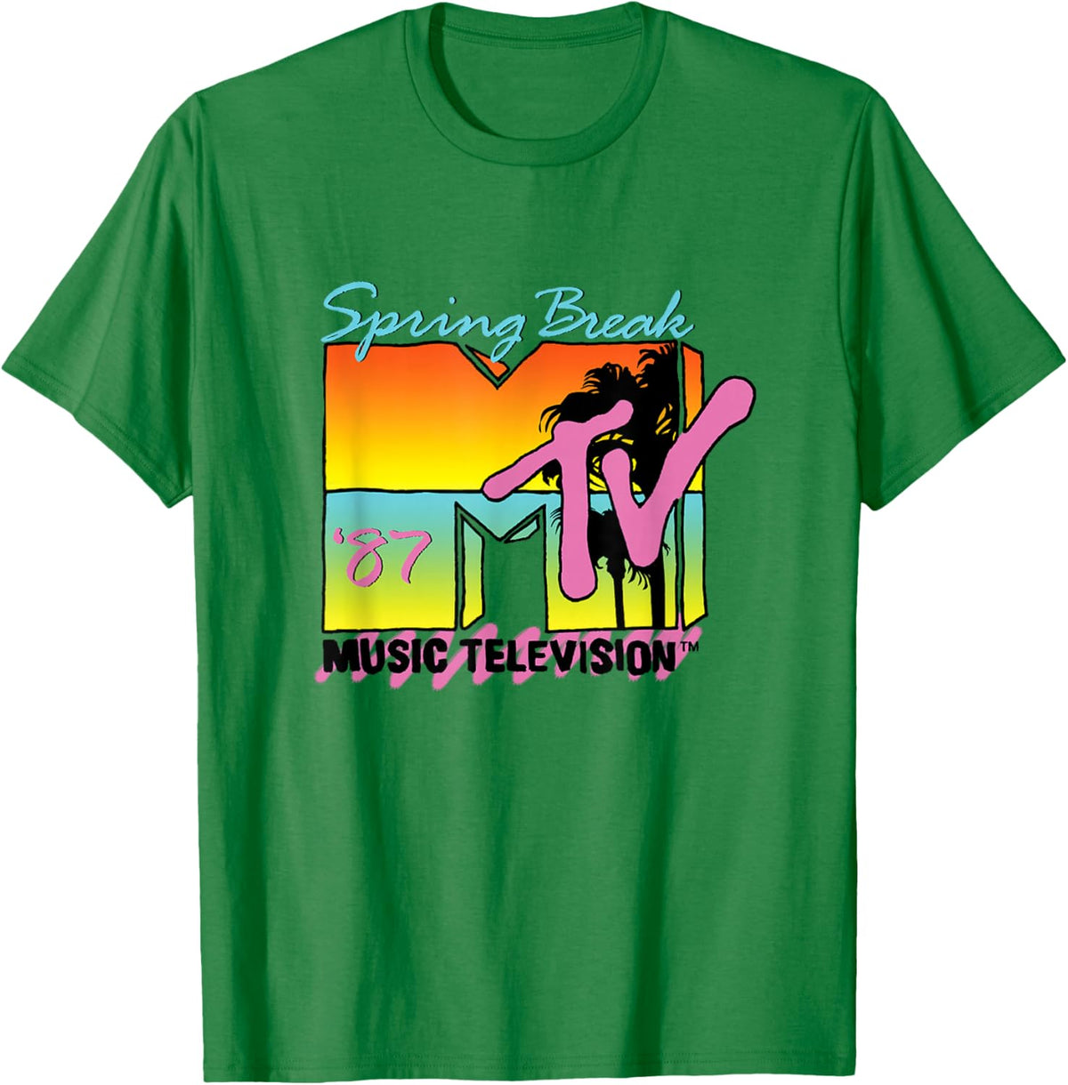 Classic MTV Logo Spring Break 87' T-Shirt - T-Shirt | Irish Green