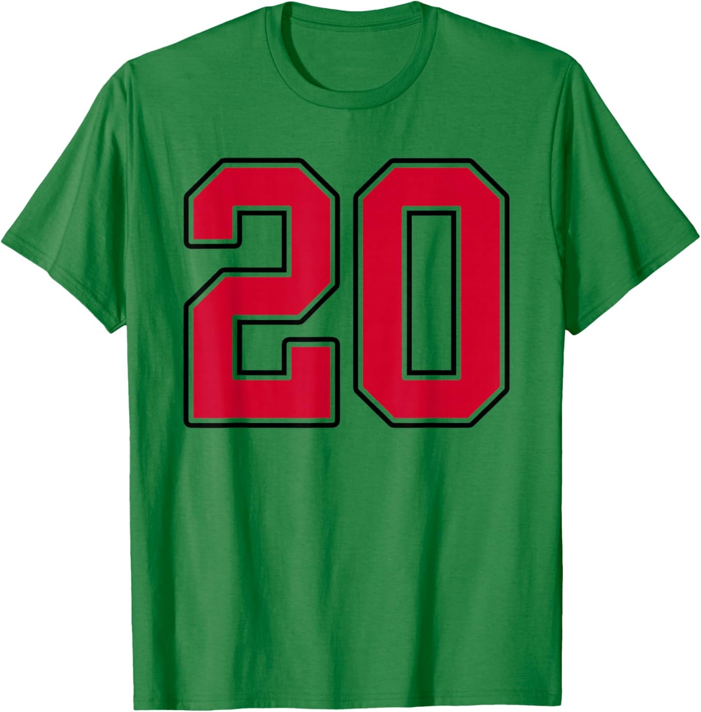 Red and Black Number 20 Jersey Player Uniform #20 T-Shirt - T-Shirt | Irish Green
