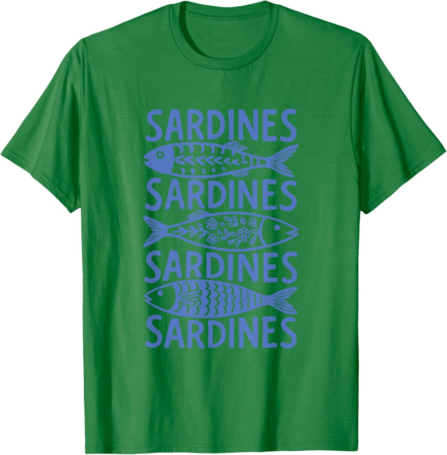 Sardine – Tinned Fish Retro Art T-Shirt - T-Shirt | Irish Green