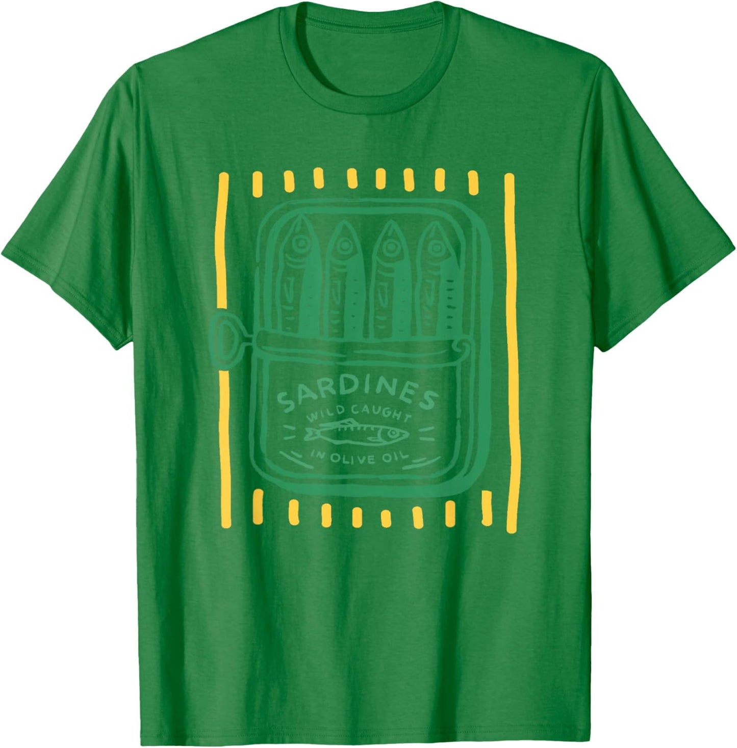 Les Sardines Fisherman Aesthetic Coastal Sardine Tinned Fish T-Shirt - T-Shirt | Irish Green