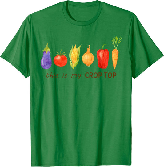 Farmers Market Vegan Veggies Farm Life This is My Crop Top T-Shirt - T-Shirt | Irish Green