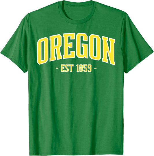 Oregon State Est 1859 Pride Classic Oregon Vintage Green T-Shirt - T-Shirt | Irish Green