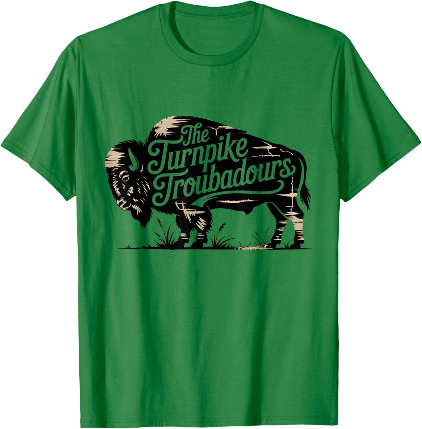 Vintage Turnpike Distressed Country Music Men Women T-Shirt - T-Shirt | Irish Green