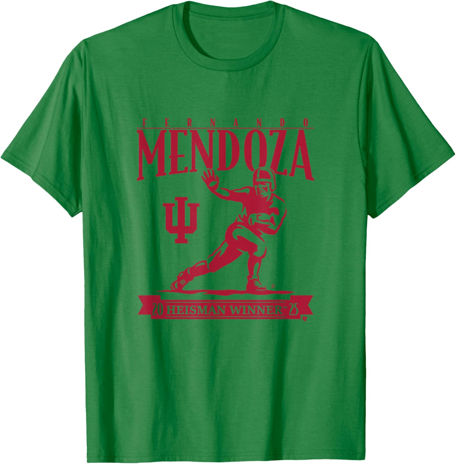 Fernando Mendoza - Heisman Trophy - Indiana Football T-Shirt - T-Shirt | Irish Green
