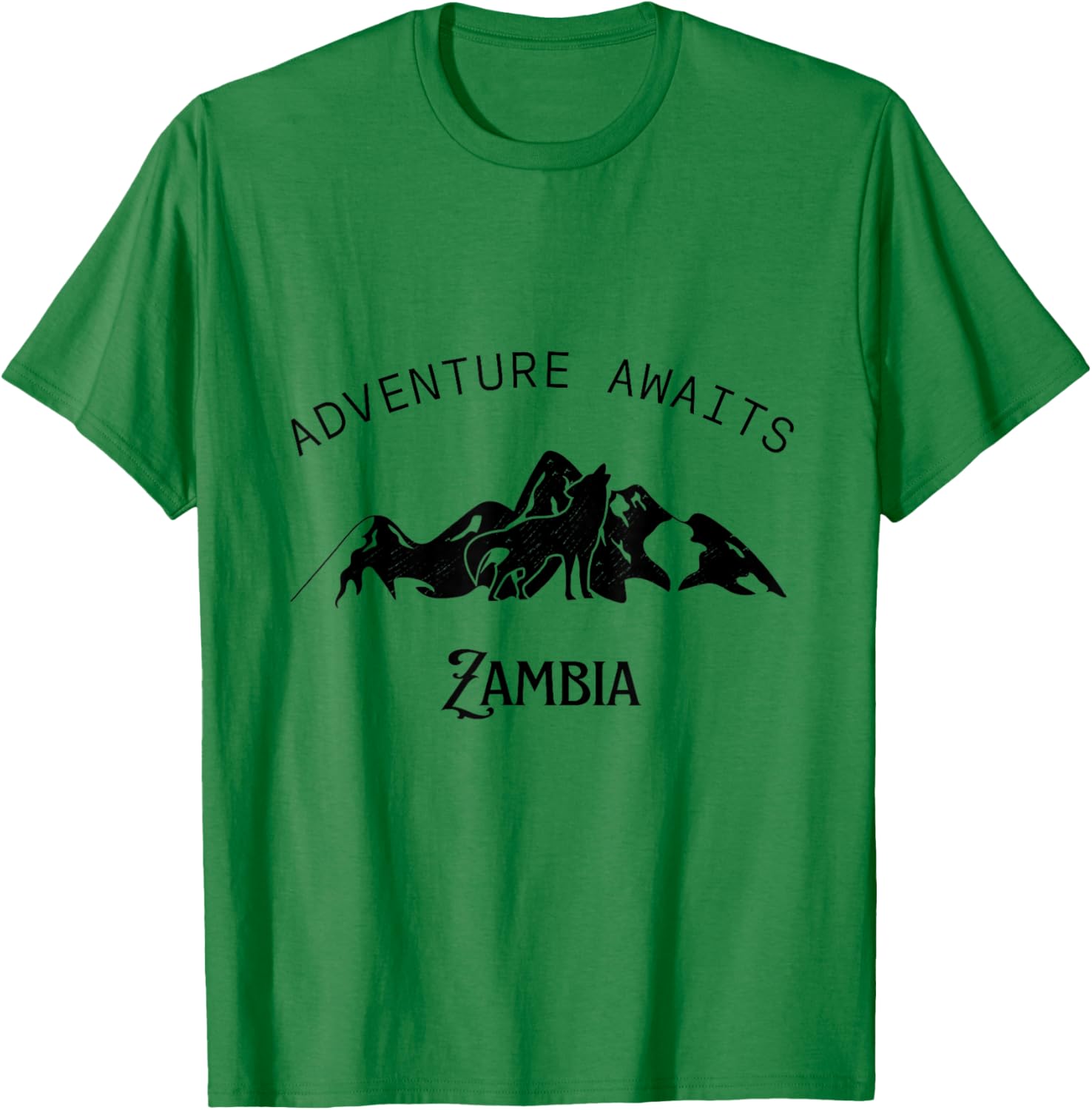 Adventure Awaits Vacation Travel Zambia T-Shirt - T-Shirt | Irish Green