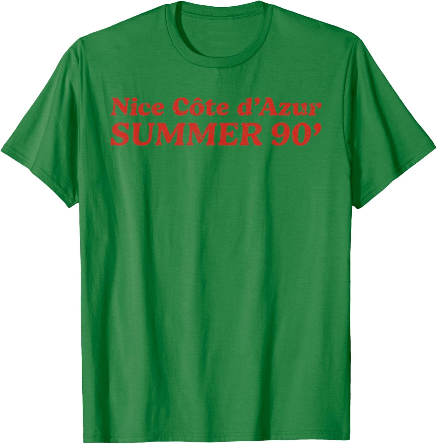 Nice Cote d Azur Summer 90s French Riviera Retro Vacation T-Shirt - T-Shirt | Irish Green