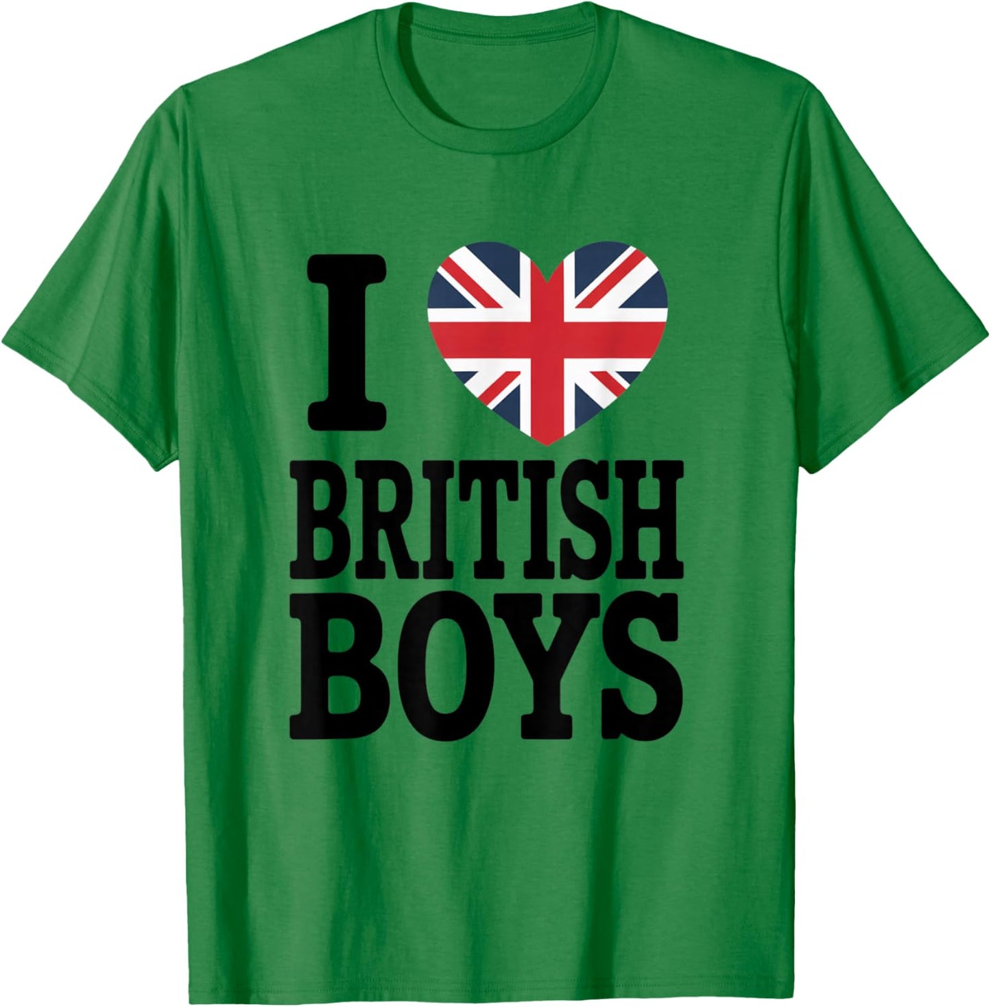 Great Britain Flag Heart Graphic - I Love British Boys T-Shirt - T-Shirt | Irish Green