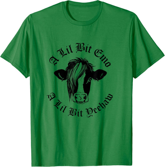 A Lil Bit Emo A Lil Bit Yeehaw Funny Emo Cowboy T-Shirt - T-Shirt | Irish Green