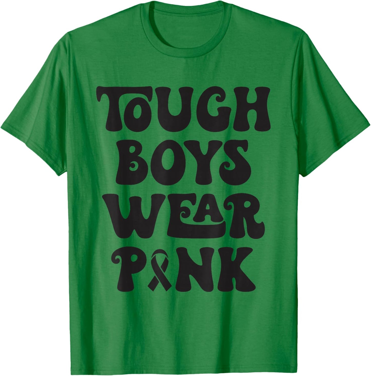 Tough Boys Wear Pink Funny Breast Cancer Awareness Men Kids T-Shirt - T-Shirt | Irish Green