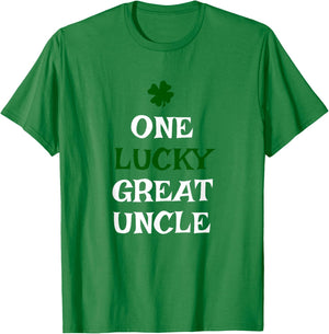 One Lucky Great Uncle St. Patrick's Day Funny Irish T-Shirt - T-Shirt | Irish Green